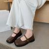 Zapatos Mary Jane de suela plana, primavera y verano 2024, nuevos zapatos de moda para el tiempo libre, con diseño de hebilla que combina con todo, de boca baja, de una sola pieza, de marea