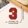 Parches bordados de letras inglesas 26 y números con lentejuelas rojas más vendidos transfronterizos con adhesivo termofusible para decoración de ropa