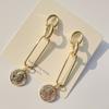 Nuevos Pendientes de Borla Geométrica de Plata de Ley 925 Chapados en Oro Real, Moda Coreana, Sencillos, de Alta Calidad, para Mujer