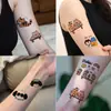 Super Lindos Dibujos Animados Mascota Linda Brazo Tatuajes Temporales Coloridos para Mujeres Duraderos Impermeables de Alta Gama Femeninos Florales Tatuajes de Brazo para Mujeres
