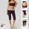 Pantalones de yoga de lunares transfronterizos de cintura alta, conjunto de dos piezas con sujetador sexy de cuello halter, atuendo para correr y fitness, conjunto de pantalones atléticos ajustados
