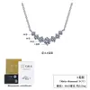 Collar de moissanita de color D con siete princesas sonrientes, cadena de clavícula de plata esterlina S925, colgante de 1 quilate con borde cruzado de alta calidad.