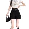 Shorts de Corte A para Mulheres, Moda Verão e Outono, Hot Pants de Perna Larga Estilo Japonês e Coreano, Shorts Soca A-Line Casuais Elegantes com Pregas Emagrecedores