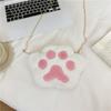 Otoño e Invierno caricatura felpa bolsa para niños linda garra de gato suave niña cadena hombro mensajero bolsa monedero para niñas al por mayor