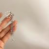 Pendientes de clip con borla de estrella de circón para mujer, sin orejas, temperamento, largos, con clip de hueso de oreja, diseño de nicho, pendientes de alta calidad