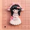 Vestido de princesa de bola de dibujos animados grande niña hecho a mano diy pegamento crema funda de teléfono joyería resina accesorios paquete de material