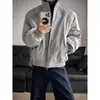 Jaqueta bomber estilo americano desconstruída em patchwork com gola alta para homens, casaco cleanfit de outono, jaqueta de baseball cool de alta qualidade