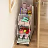Cesta de armazenamento para tapete de yoga, cesta de armazenamento para equipamentos esportivos e de fitness com rodas, prateleira de armazenamento para uso doméstico no vão lateral do armário atrás da porta