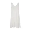 01/06 Chegada Nova de Verão26 Vestido Longo Elegante Sem Mangas Estilo Resort Francês com Cintura Marcada Decote V S9293