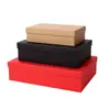 Caja de Regalo para Boda Caja de Regalo para el Festival del Bote del Dragón Caja Rectangular Grande Negra Roja Caja de Empaque con Tapa y Base de Papel Kraft