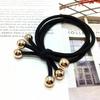 Versión coreana de cuentas doradas 3 hilos de anillo para el cabello anudado banda para el cabello cuerda para el cabello puesto mercado nocturno tienda de 2 yuanes suministro al por mayor