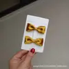 Grampos de Cabelo Infantis Doces e Simples para Outono e Inverno, Presilhas de Cabelo Pequenas com Laço de Veludo Gengibre, Presilhas Laterais, Presilhas para Franja, Presilhas de Bico de Pato