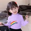 Camiseta Básica de Veludo Quente para Meninas, Roupa Outono e Inverno Gola Alta Meia para Crianças, Camiseta de Manga Longa para Crianças Tamanho Pequeno e Médio, Top Estilo Coreano para Bebê