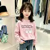 Camiseta de Manga Larga para Niña 2026 Nueva Moda Primavera/Verano Estilo Coreano Algodón Puro Dibujos Animados Top para Niños Mayores