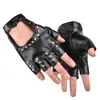 Guantes de Medio Dedo con Remaches Hip-Hop Guantes de Rendimiento Pole Dance Guantes de Rendimiento Thunder Punk Hip-Hop Guantes de Cuero de Moda