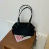 Bolso de axila liso, casual y minimalista, elegante y de gran capacidad, bolso de hombro retro y moderno, bolso tipo almohada de gamuza único y a la moda