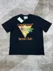 Camiseta Informal Casual Holgada de Manga Corta con Cuello Redondo, Estampado de Letras y Patrón de Fútbol, Unisex, Marca Trendy, Manga Media, Verano 2024