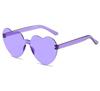 Gafas de sol con forma de corazón de melocotón gelatina para mujer sin montura una pieza Gafas marinas gafas de amor gafas lindas divertidas venta al por mayor