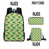 Animação 3D Cross-border do que você bonito Blade Schoolbag Crossbody Bag Pencil Bag Mochila de personagem impressa de três peças