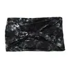 Diadema Tie-Dye Hecha a Mano Europea y Americana Banda para el Cabello de Algodón Elástico Ultraancha Absorbente del Sudor Banda para el Cabello de Ala Ancha Banda para el Cabello de Ejercicio Yoga Turbante