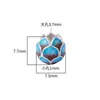 Plata Pura 999 Estilo Chino Nuevo Cloisonné Azul Quemado Agujero Grande Cuentas Espaciadoras de Loto Joyería DIY Pulsera Accesorios de Plata