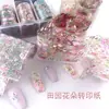 Papel de transferencia para arte de uñas estilo ins, fresco y pastoral, hada floral, pegatinas románticas para uñas, herramientas de impresión