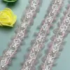Fita de renda tecida em organza de malha com libélula de pérolas e miçangas costurada à mão, acessórios para roupas e bolsas DIY