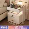 Mesita de Noche Inteligente Dormitorio Uso en Casa Multifuncional Luz Colgante Lujo Simple con Cerradura de Contraseña y Huella Dactilar Gabinete de Mesita de Noche Madera