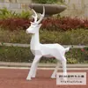 Bloque Ciervo Sika Adornos Exterior Fibra de Vidrio Animal Geométrico Facetado Escultura de Ciervo Jardín Paisaje Oficina de Ventas Meichen