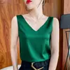 Camisola de Verano Ropa Interior para Mujer con Traje Satén Seda Sin Mangas Superior Seda Hielo Base Ropa Exterior Imitación Seda de Morera