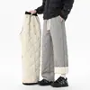 Pantalones Casuales de Terciopelo de Cordero para Hombre Invierno Forrados de Felpa Cálidos 2025 Nuevos Pantalones Rectos Sueltos para Deportes al Aire Libre