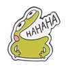 Paquete de expresión de origen transfronterizo rana pequeña broche de metal divertido texto de emoción rana de dibujos animados pin insignia linda