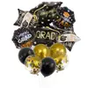 Set de Globos de Graduación Tema Negro Dorado de Amazon Decoración para Fiesta de Graduación Europea y Americana Globos de Película de Aluminio Globos de Temporada de Graduación