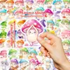 56 Adhesivos Lindos y Femeninos de Hongos, Adhesivos de Bebé Hongo Coloridos Versión Q Antropomórfica para Decoración de Diario, Adorables Adhesivos de Dibujos Animados