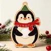 Ornaments de mesa de madeira de Natal de desenho animado retrô transfronteiriços pinguim urso boneco de neve decorações de mesa de sala de estar de feriado