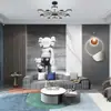 Tela de pared moderna de lujo ligero de alta gama, papel tapiz 3D estéreo Kaws Oso Violento, papel tapiz de fondo moderno para sala de estar de ropa de hombre
