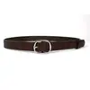 Cinturón de Cuero de Vaca de Capa Superior con Hebilla Ovalada para Mujer, Elegante Cinturón de Cuero Genuino Estilo Negocios para Pareja, Cinturón Simple Versátil, Accesorio para la Cintura