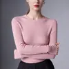 Ropa de Primera Línea para Mujer Lista para Usar Cuello Redondo Dobladillo Enrollado Capa Base Primavera y Otoño Tejido Capa Interior Lana Fina Versátil Temperatura Superior