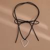 Collar con colgante de corazón grande exagerado, dulce y moderno, transfronterizo europeo y americano, joyería de moda, collar de franela ajustable con personalidad para mujer