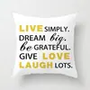 Almohada de Dibujos Animados Creativos Letras Inglesas Piel de Durazno Cojín para Sofá Funda de Almohada de Cabecera Personalizable