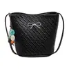 Bolso de mano casual de estilo coreano 2026 para mujer, diseño simple de lazo, para niñas, de un solo hombro, cruzado, para debajo del brazo