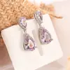 Brincos de Cristal Zircônia Super Brilhantes em Forma de Gota d'Água, Elegantes e Refrescantes, de Alto Padrão, Exquisitos, Únicos e Deslumbrantes, Novo Modelo Quente de Vendas 2025