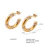 Cross-border europeu e americano Internet Celebrant mesmo estilo aço inoxidável brincos de diamante 18K ouro zircão em forma de C brincos de moda feminina Brincos de aço titânio