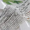 7A turquesa blanca natural cuentas redondas facetadas DIV pulsera semiacabada accesorios de cuentas redondas directo de fábrica