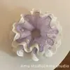Elástico de Cabelo Dupla Camada Renda de Pérola Lilás Doce para Mulheres Prendedor de Cabelo Coque Rabo de Cavalo Baixo Corda de Cabelo Acessórios de Cabelo