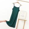 Vestido de tirantes modal sin mangas talla grande para mujer, vestido de tirantes negro de verano, vestido interior de longitud media para primavera y otoño, falda larga interior