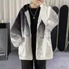 Suéter cárdigan holgado de estilo coreano con abrigo degradado para hombre, nuevo otoño 2023, uniforme de béisbol con capucha de calle frita, moda ins