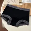 Roupa Íntima Feminina 100% Algodão, Cinza Quadrado Pequeno Corte 10A Antibacteriana Cintura Média-Alta Amiga da Pele Cobertura Total no Quadril Forro de Algodão Calcinhas Quadradas para Mulheres
