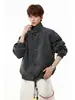 Chaqueta de cuero PU tie-dye estilo americano para hombre, colección de primavera, marca de moda, corte elegante y limpio, chaqueta de cuero corta tipo biker con cuello alto para hombre