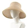 Chapéu de Verão para Mulheres, Chapéu de Praia com Proteção Solar, Chapéu de Sol para Exterior, Aba Larga, Dobrável, Chapéu de Palha com Topo Aberto, Aba Larga